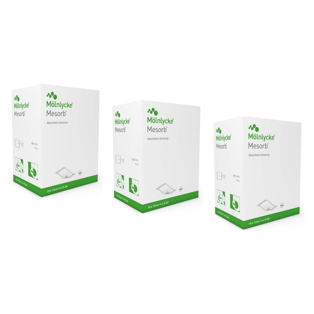 Mesorb Absorbent Cellulose Dressing 13cm x 15cm 50 Pack Bundle of 3