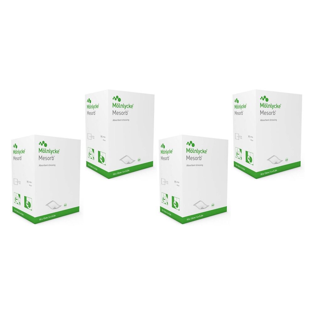Mesorb Absorbent Cellulose Dressing 13cm x 15cm 50 Pack Bundle of 4