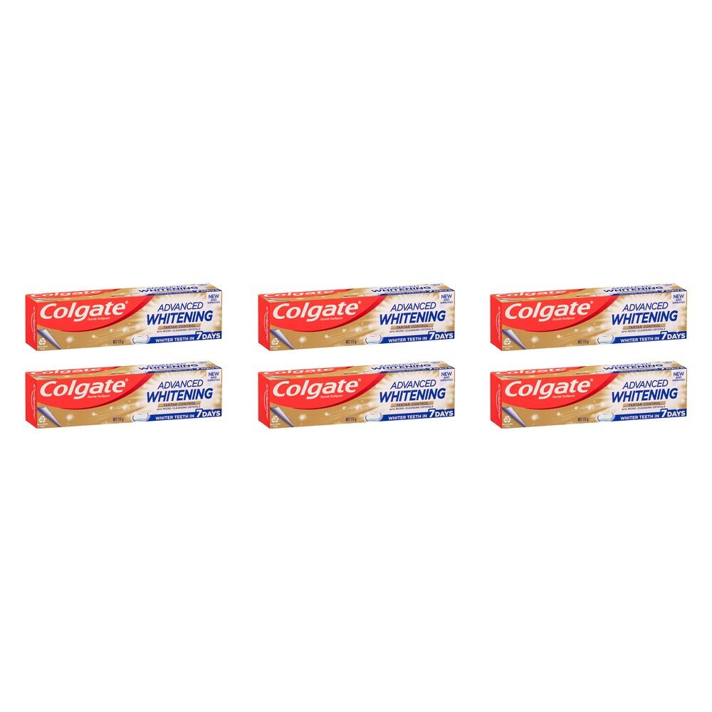 Colgate Advanced Whitening Tartar Control Toothpaste 115g Pack of 6
