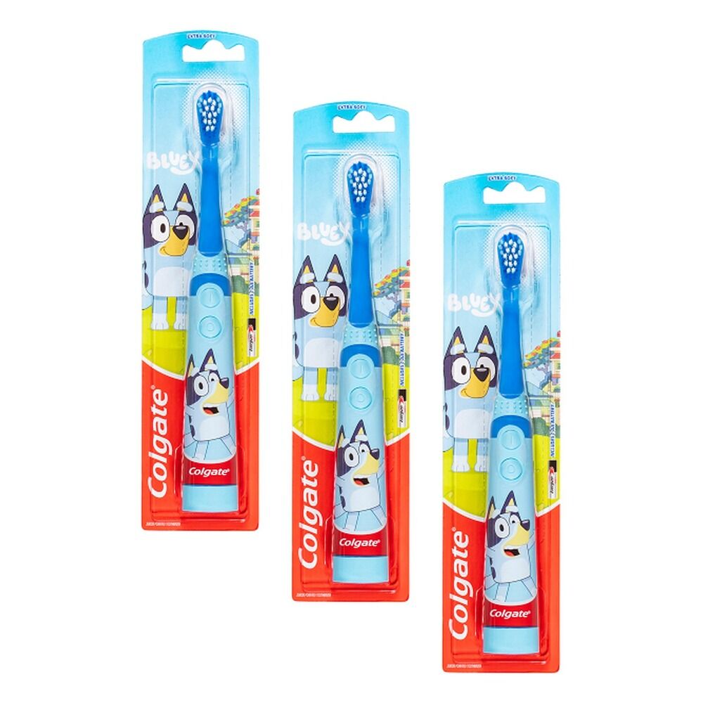 Colgate Kids Bluey Battery Powered Sonic Toothbrush Pack of 3