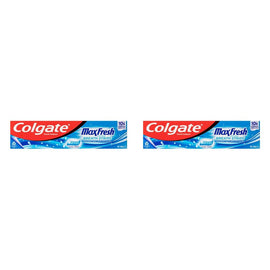 Colgate Max Fresh Cool Mint Toothpaste with Mini Breath Strips 200g Pack of 2
