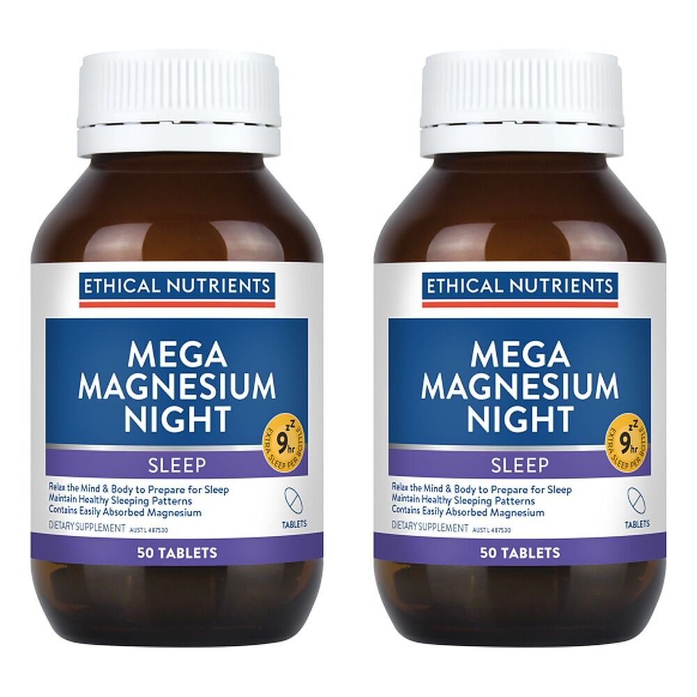 Ethical Nutrients Mega Magnesium Night 50 Tablets Pack of 2