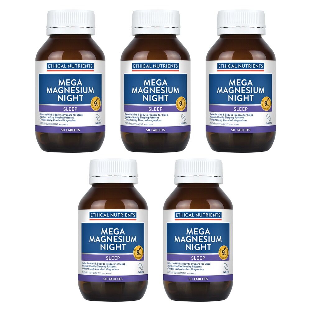 Ethical Nutrients Mega Magnesium Night 50 Tablets Pack of 5