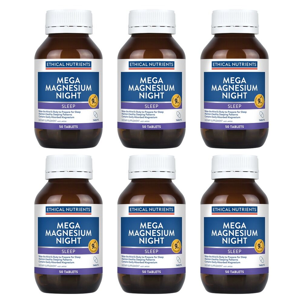 Ethical Nutrients Mega Magnesium Night 50 Tablets Pack of 6