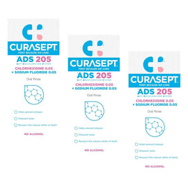 Curasept Chlorhexidine 0.05% Oral Rinse Mouthwash 200mL Pack of 3