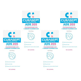 Curasept Chlorhexidine 0.05% Oral Rinse Mouthwash 200mL Pack of 4
