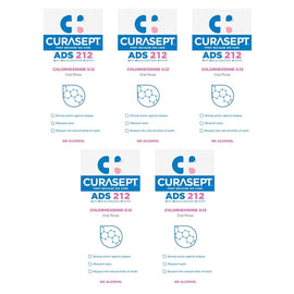 Curasept Chlorhexidine 0.12% Oral Rinse Mouthwash 200mL Pack of 5
