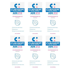 Curasept Chlorhexidine 0.12% Oral Rinse Mouthwash 200mL Pack of 6