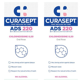 Curasept Chlorhexidine 0.20% Oral Rinse Mouthwash 200mL Pack of 2