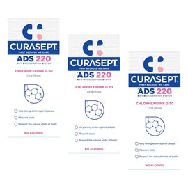 Curasept Chlorhexidine 0.20% Oral Rinse Mouthwash 200mL Pack of 3