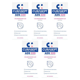 Curasept Chlorhexidine 0.20% Oral Rinse Mouthwash 200mL Pack of 5