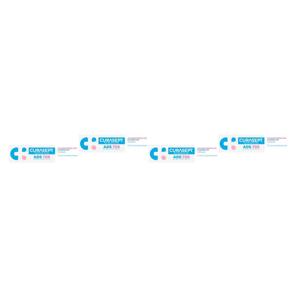 Curasept Chlorhexidine Toothpaste 0.05% 75mL Pack of 4