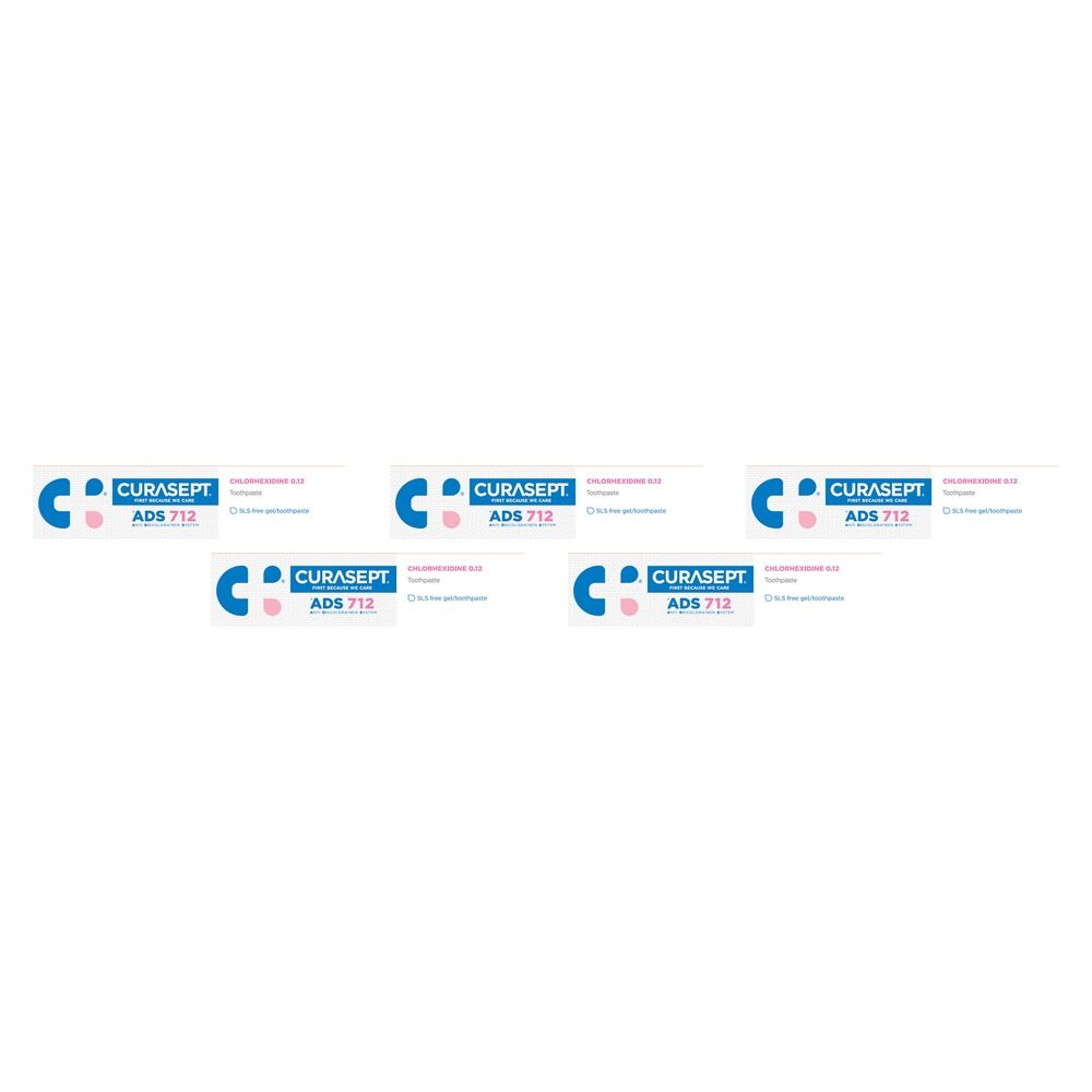 Curasept Chlorhexidine 0.12% Toothpaste 75mL Pack of 5