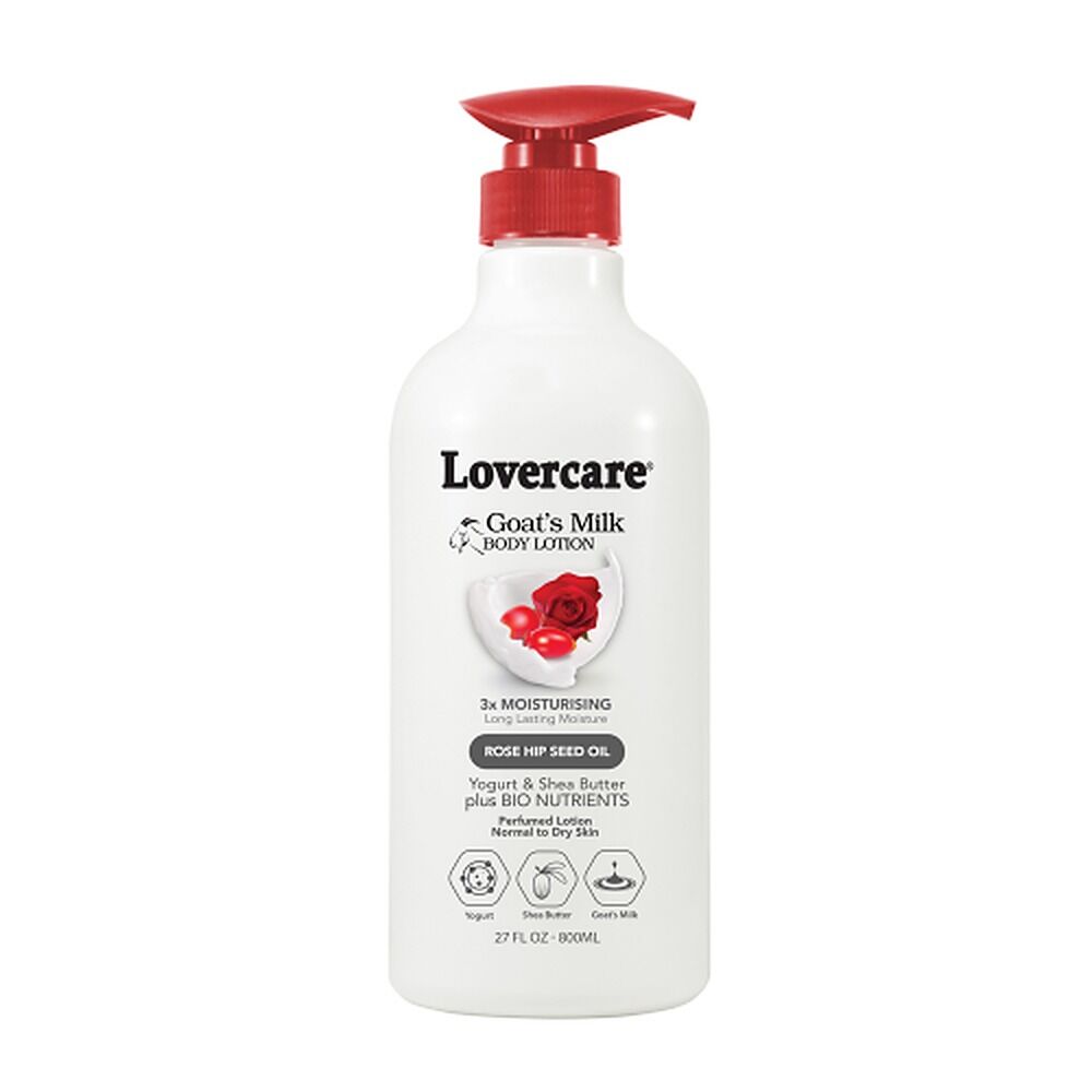 Lovercare Goat's Milk Body Lotion, Rose Hip Seed Oil, 800mL