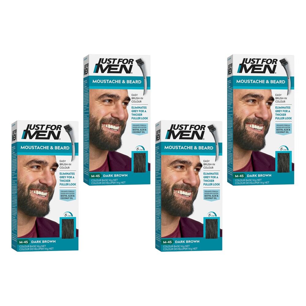 Just For Men Moustache & Beard Colour Dark Brown 40mL Pack of 4
