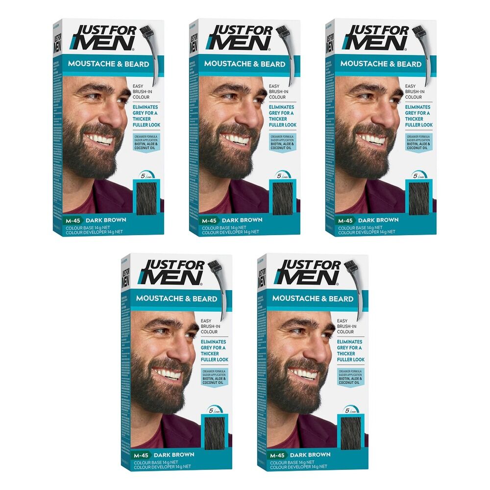 Just For Men Moustache & Beard Colour Dark Brown 40mL Pack of 5