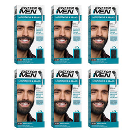 Just For Men Moustache & Beard Brush-In Colour Gel Real Black 28g Pack of 6