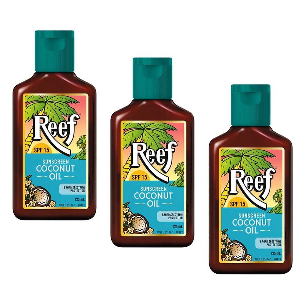 Reef Coconut Oil SPF15+ 125mL Pack of 3