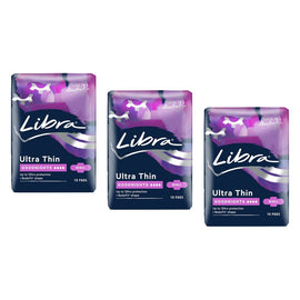 Libra Ultra Thin Goodnights Pads with Wings 10 Pack x 6 Bundle of 3