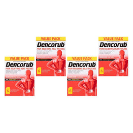 Dencorub Pain Relieving Heat Patches 6 Patches Pack of 4