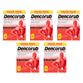 Dencorub Pain Relieving Heat Patches 6 Patches Pack of 5