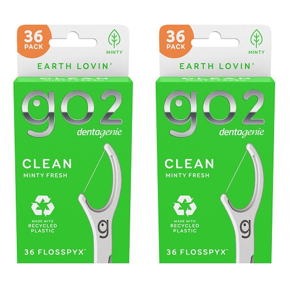 Dentagenie Clean Flosspyx Minty 36 Pack Bundle of 2