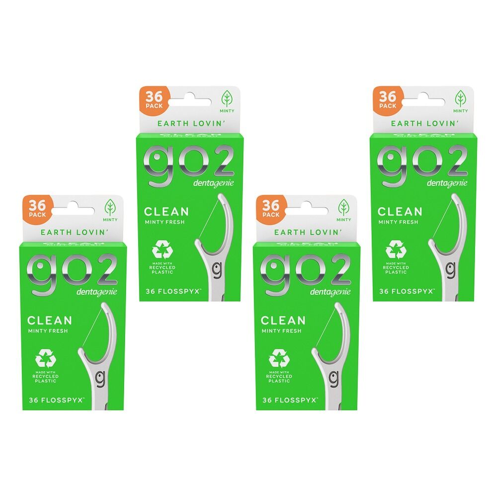 Dentagenie Clean Flosspyx Minty 36 Pack Bundle of 4