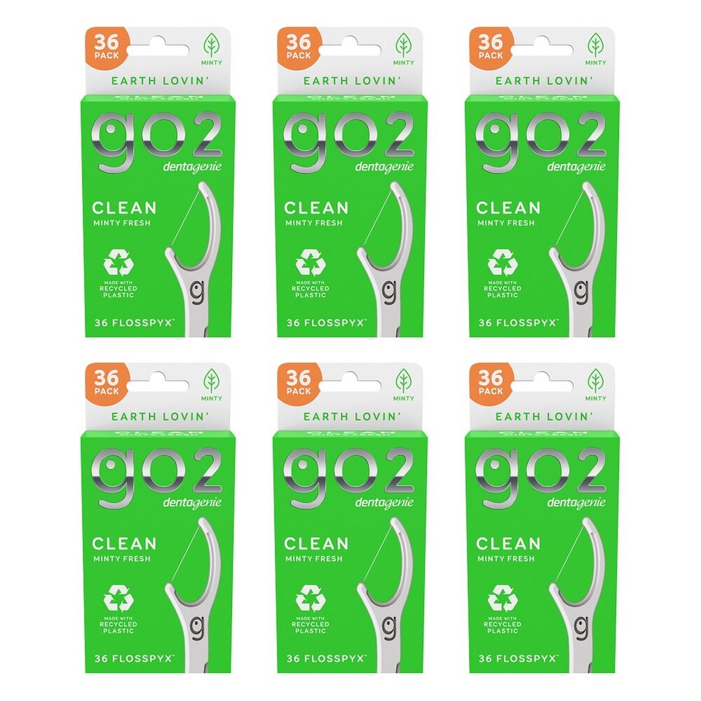 Dentagenie Clean Flosspyx Minty 36 Pack Bundle of 6
