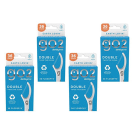 Dentagenie Double Flosspyx Minty Floss Picks 36 Pack Bundle of 4