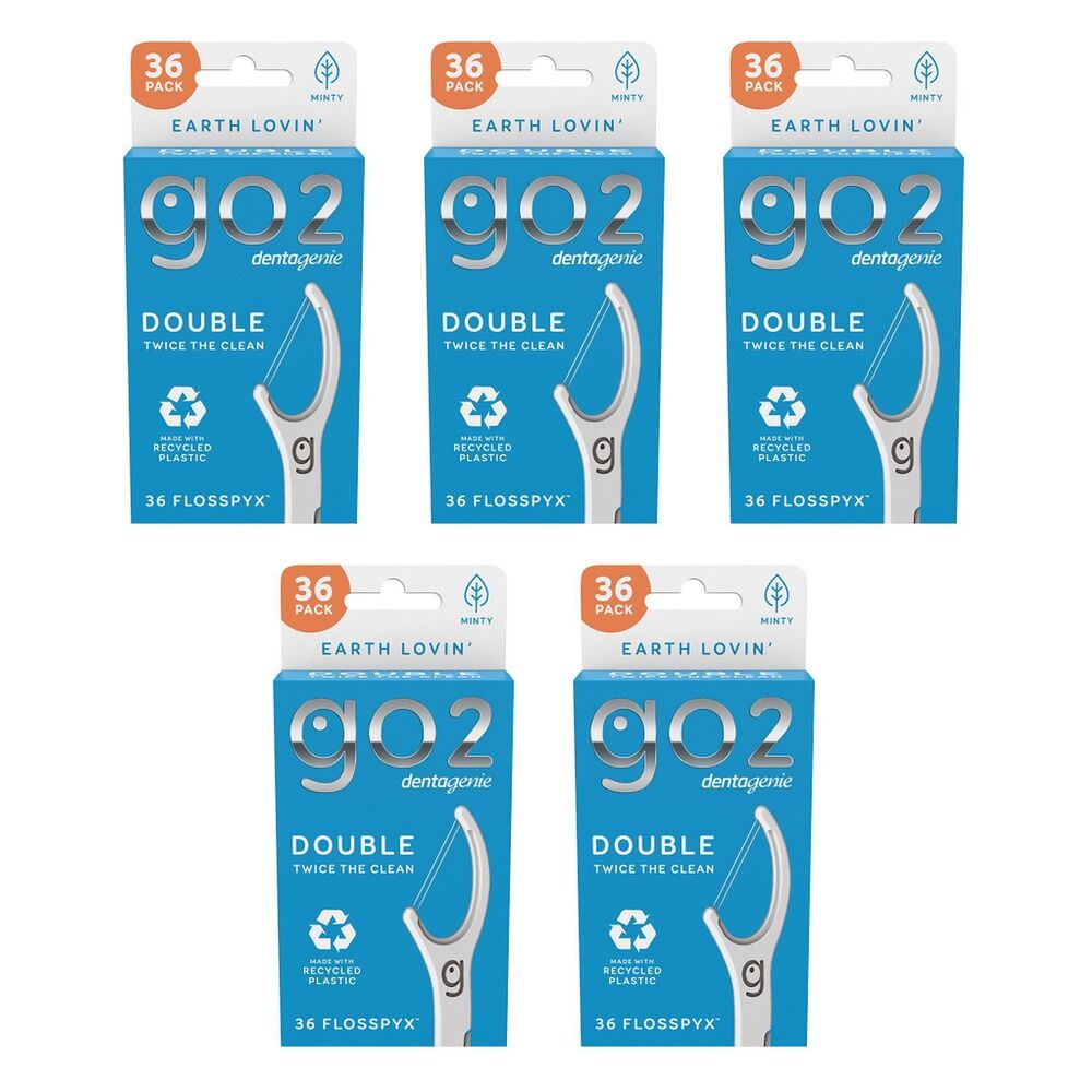 Dentagenie Double Flosspyx Minty Floss Picks 36 Pack Bundle of 5
