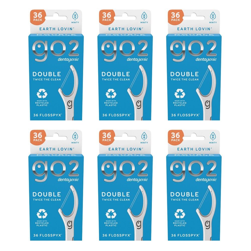 Dentagenie Double Flosspyx Minty Floss Picks 36 Pack Bundle of 6