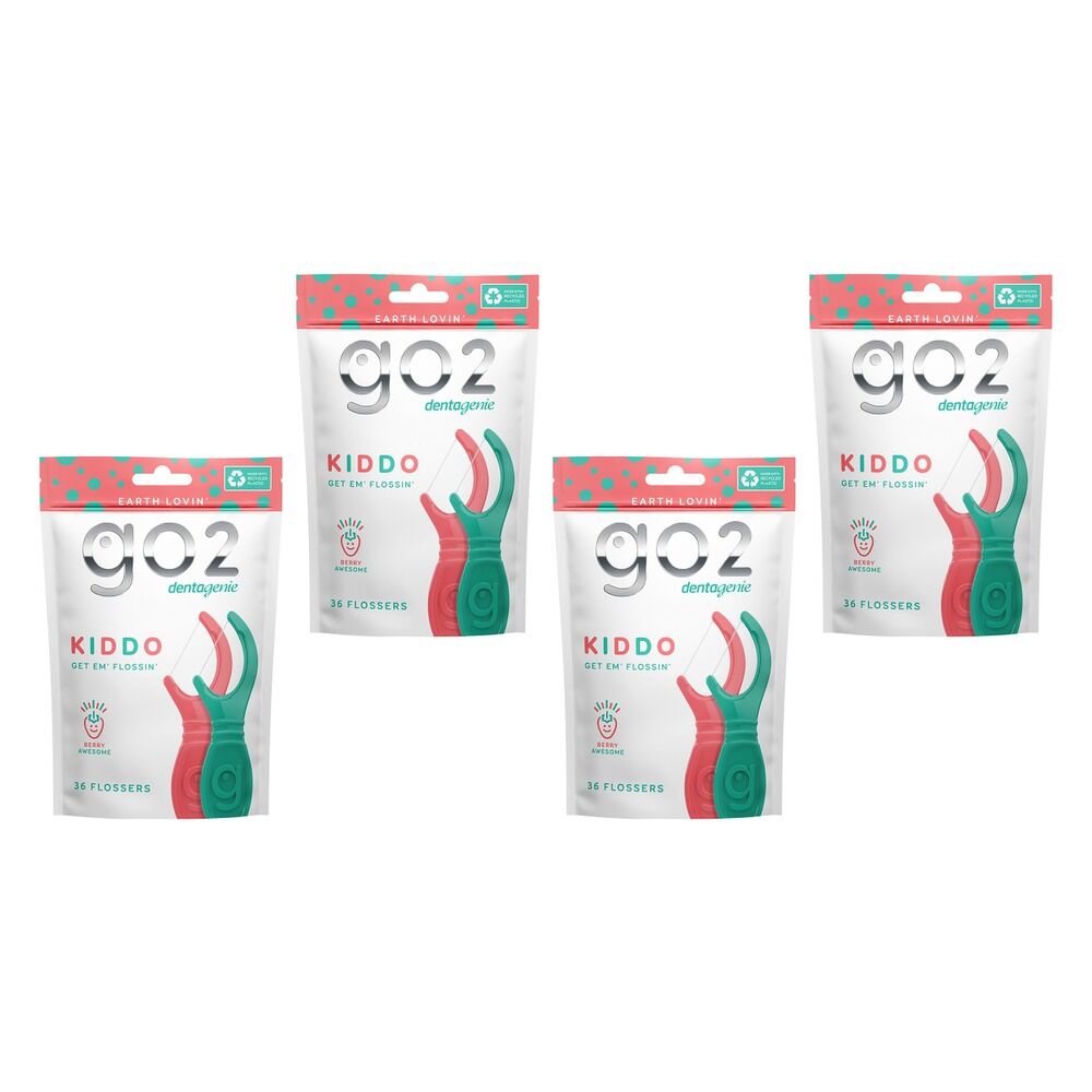Dentagenie Kiddo Flossers Get Em' Flossin' 36 Pack Bundle of 4