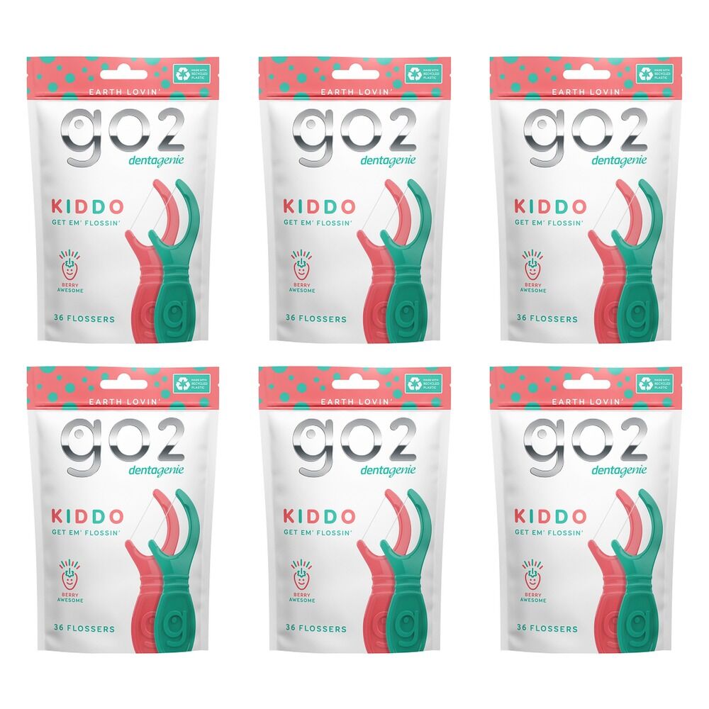 Dentagenie Kiddo Flossers Get Em' Flossin' 36 Pack Bundle of 6