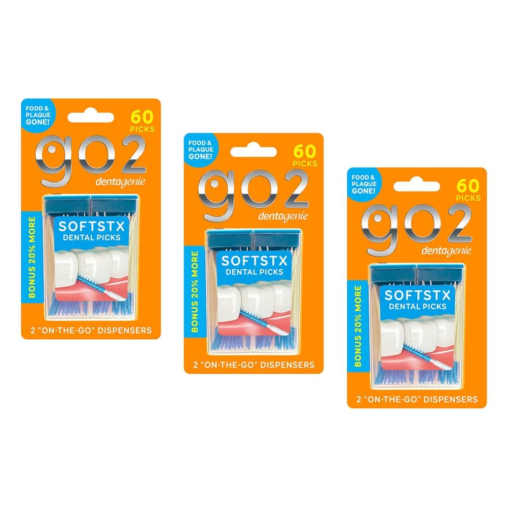 Dentagenie Softstx Interdental Picks Minty 50 Pack Bundle of 3