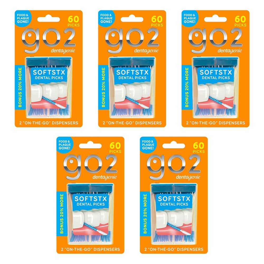 Dentagenie Softstx Interdental Picks Minty 50 Pack Bundle of 5