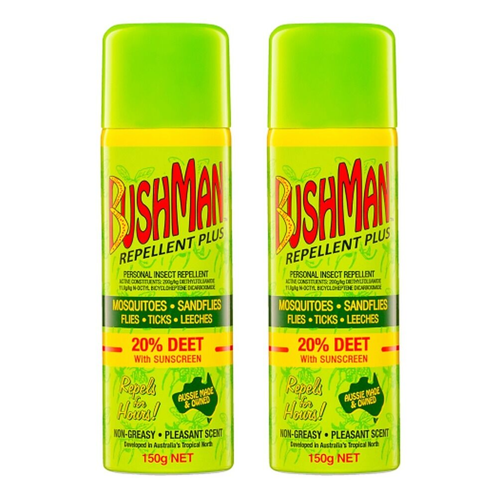 Bushman Aerosol with Sunscreen & Repellent 150g Pack of 2