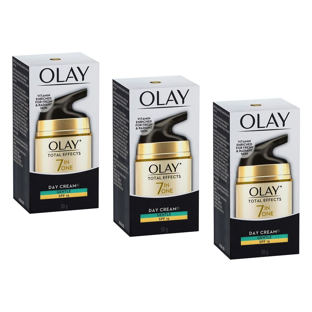 Olay Total Effects Gentle Moisturiser SPF 15 50g Pack of 3