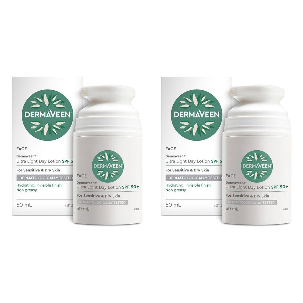 DermaVeen Ultra Light Day Lotion SPF 50+ 50mL Pack of 2