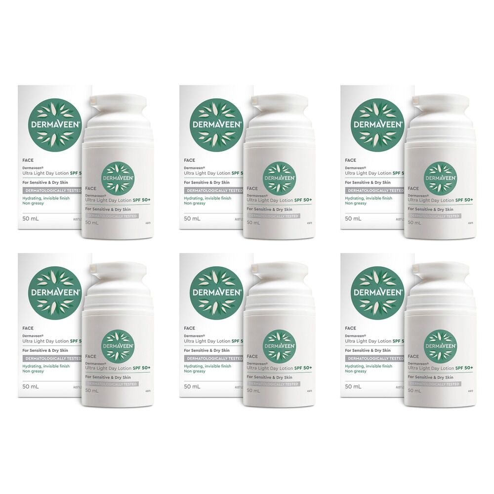 DermaVeen Ultra Light Day Lotion SPF 50+ 50mL Pack of 6
