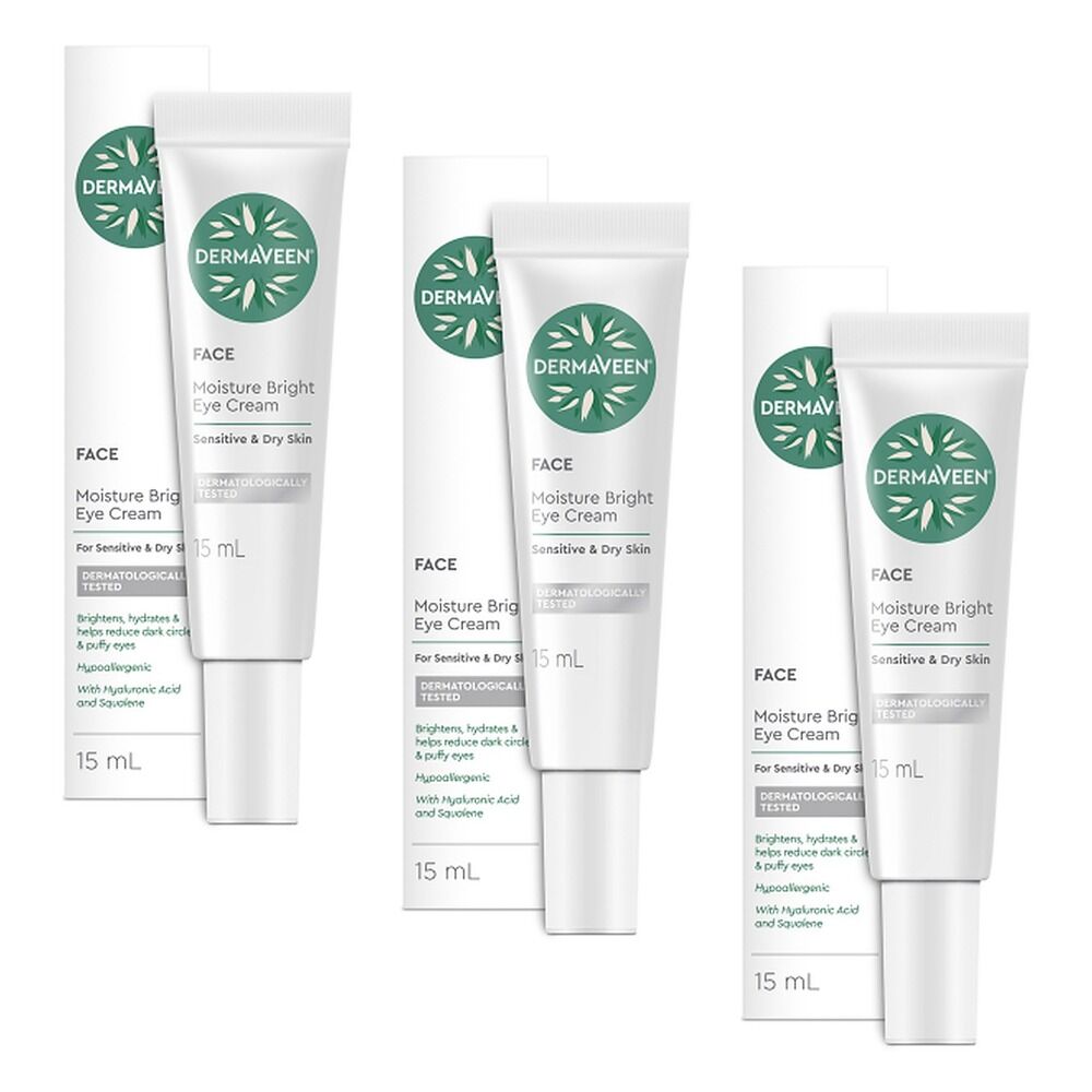 DermaVeen Moisture Bright Eye Cream 15mL Pack of 3