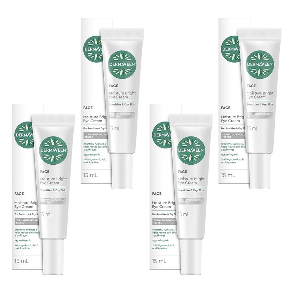 DermaVeen Moisture Bright Eye Cream 15mL Pack of 4