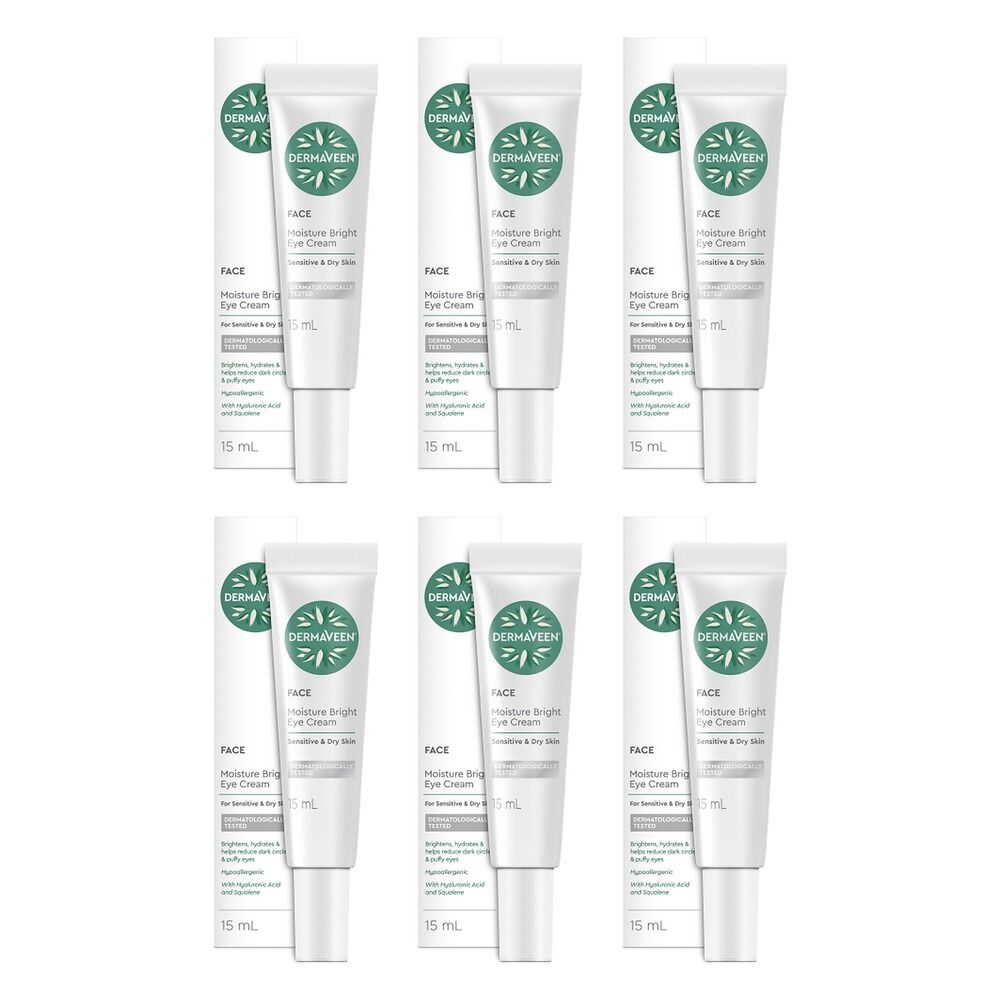 DermaVeen Moisture Bright Eye Cream 15mL Pack of 6