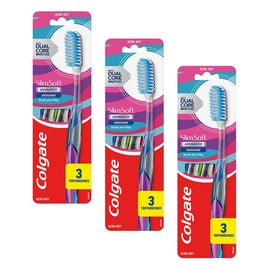 Colgate Slim Soft Advanced Ultra Soft Toothbrush 3 Pack Bundle of 3