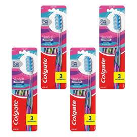 Colgate Slim Soft Advanced Ultra Soft Toothbrush 3 Pack Bundle of 4