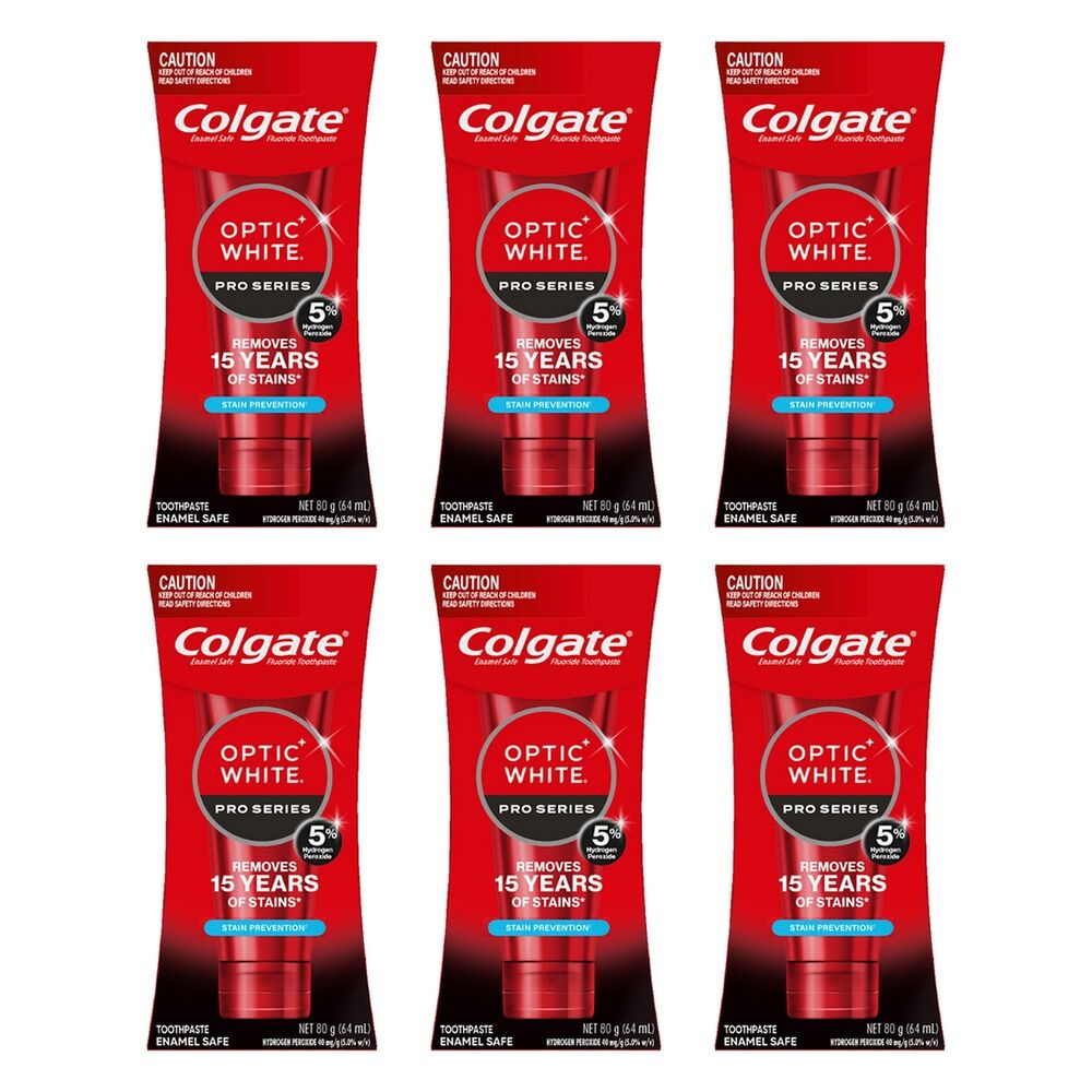 Colgate Optic White Pro Series Stain Prevention Toothpaste 80g x 6 Bundle of 6