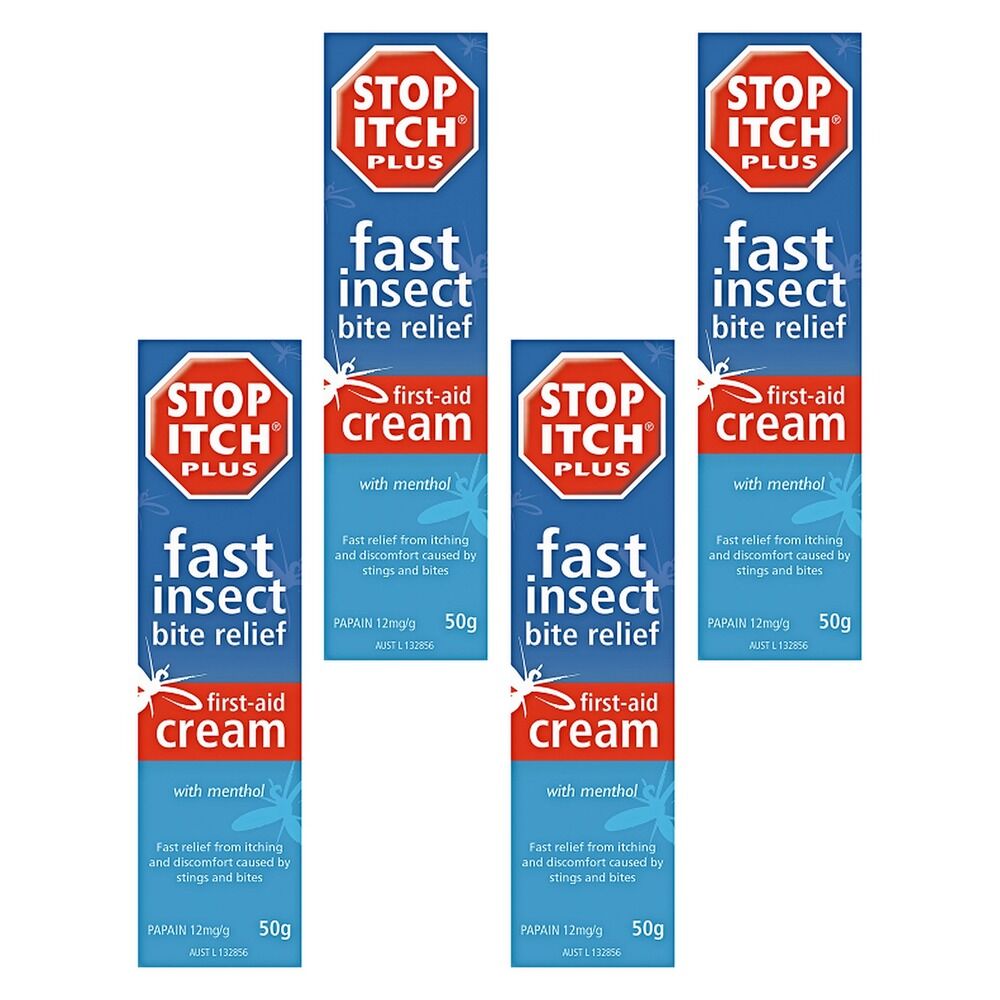 Stop Itch Plus Insect Bite Relief Cream 50g Pack of 4