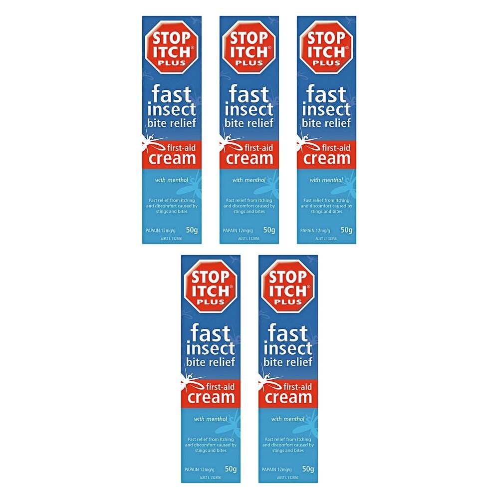 Stop Itch Plus Insect Bite Relief Cream 50g Pack of 5