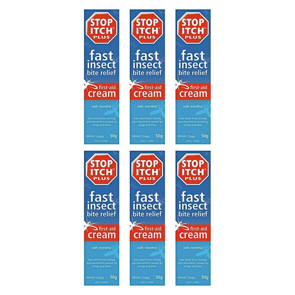 Stop Itch Plus Insect Bite Relief Cream 50g Pack of 6