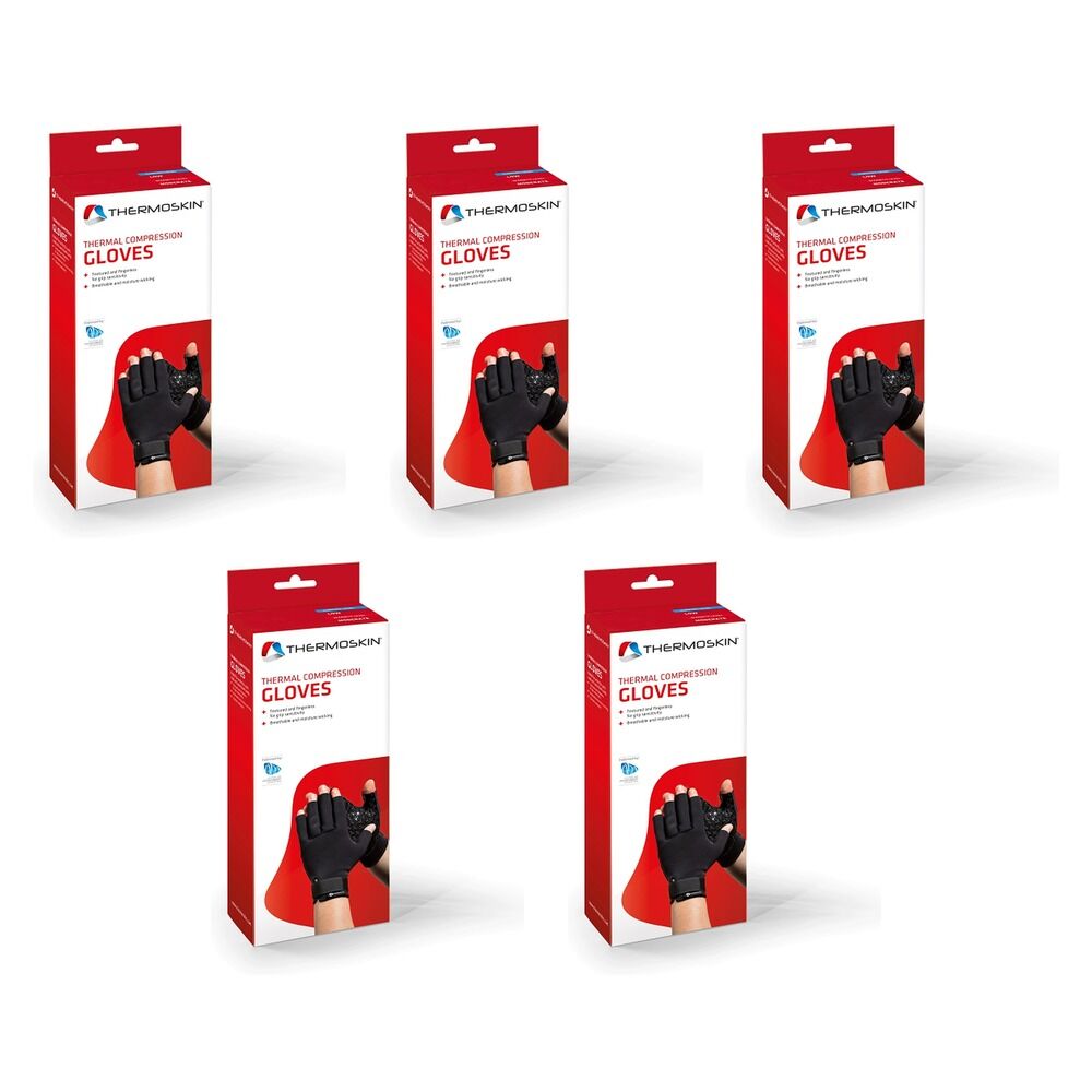 Thermoskin Thermal Compression Gloves Large Black Pack of 5