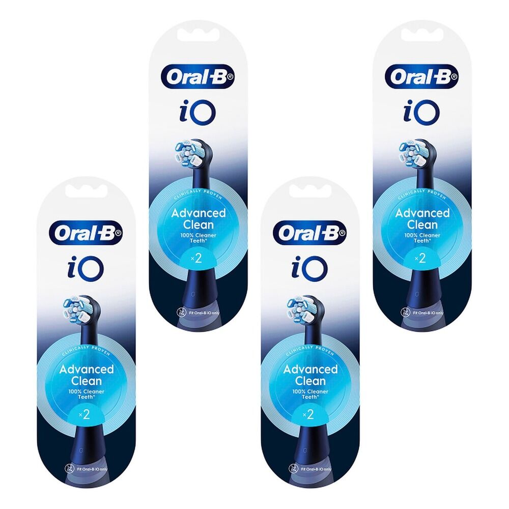 Oral-B iO Advanced Clean Replacement Heads Black 2 Pack Bundle of 4